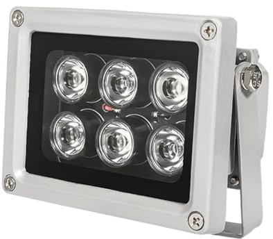 UQISOVI Night Vision IR Illuminators 940nm Invisible 6-LEDs Infrared Light IP65 Water-Resistant Outdoor Floodlight for Security Cameras (940nm IR, 90° Angle for 4mm Lens)