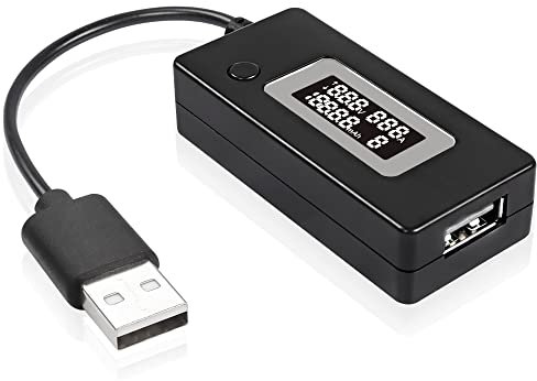 MEIRIYFA USB Volatage/Amps Power Meter Tester, 4-30V 0-3A USB 3.0 Digital Multimeter Voltage-Current Monitor Detector with LCD Display for USB Device