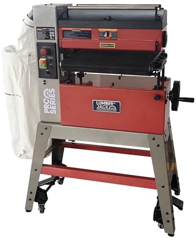 LUMBER JACK 18 Drum Sander Open End Belt Sanding 1800W Motor, Includes Dust Bag and Stand with Wheel Casters for Easy Mobility