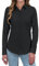 siliteelon Womens Shirt Long Sleeve Black Shirt Womens Stretch Regular Fit Dress Shirt Button Down Shirt Women Executive Office Business Casual Cotton Ladies Shirt