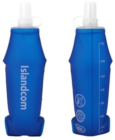 Islandcom 2 pack Sports Soft Water Bottle Plastic Volume 700ml Collapsible Running Water Outdoor,with Dust Cover
