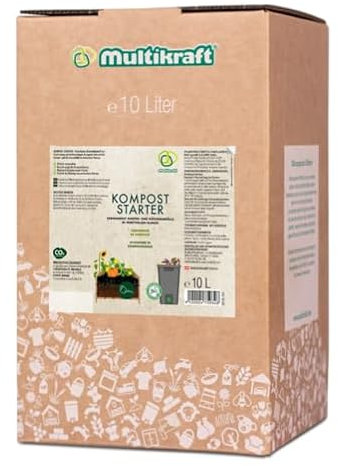 Multikraft Kompost Starter - Natürlicher Bodenhilfsstoff für schnelle Kompostierung von Garten- & Küchenabfällen - reduziert Oxidation & Fäulnis - fördert wertvollen Humus, 10 Liter