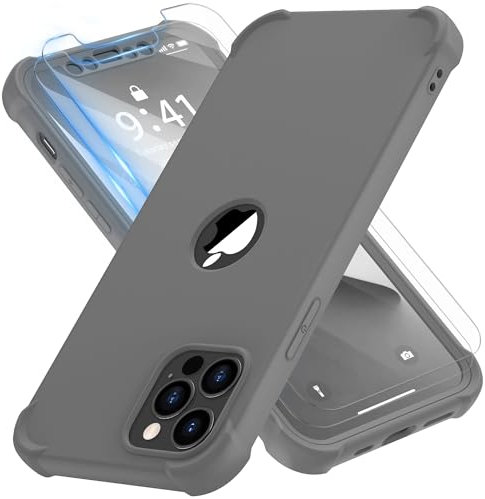 ORETECH for iPhone 12 Pro Max Case, with [2 x Screen Protectors] [10 Ft Military Grade Drop Test] [Camera Protection] 360° Shockproof Slim Thin Phone Case iPhone 12 Pro Max Cover 6.7 - Space Grey
