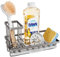 SWTYMIKI Sink Caddy Sponge Holder - Kitchen Sink Organizer with High Brush Holder for Countertop by the Sink Holding Dish Soaps and Sponges, Stainless Steel, Sand Nickel