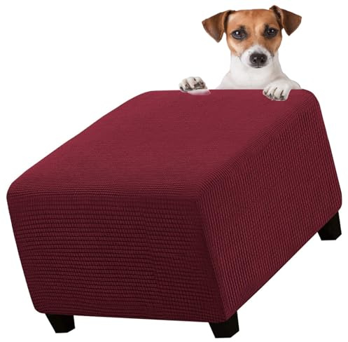 Fußhocker Schonbezug Hockerbezug 40x40/45x45/50x50/60x60 Stretch Silberfuchssamt Ottomane Bezug Quadratisch Protector Überzug für Hocker Hussen(8#,39x39in/100x100cm)