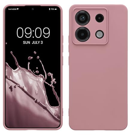 kwmobile Handyhülle kompatibel mit Xiaomi Redmi Note 13 Pro 5G / Poco X6 5G Hülle - Handy Case aus weichem Silikon in Altrosa matt
