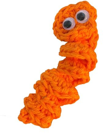 Pnuokn Worry Worm Positiv Gestrickter Handgefertigter Häkelwurm für Emotionale Unterstützung Stressabbau Positive Nachricht Karte Einzigartiger Häkelwurm