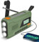 Emergency DAB+ DAB FM Radio, Bluetooth Portable Solar Hand Crank Radio with Rechargeable 4500mAh Battery, Portable DAB Radio with USB Phone Charger, LED Flashlight, SOS Alarm, Headphone Jack (Green)