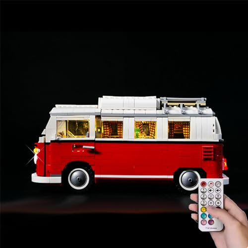 LED-Beleuchtungsset kompatibel mit LE-GO T1 Camper Van Bus - für Cre-ator Expert 10220 Modell (Modell ist nicht im Lieferumfang enthalten) (Fernbedienungsmodell)