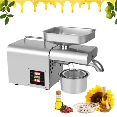 610W Ölpresse Elektrische, Walnüsse Erdnüsse Ölmühle, Kaltpresse & Heißprsse, Automatische Edelstahl Oil Extraktor für Kommerziell & Haushalt, Ölgewinnung Maschine 3-6kg/St.
