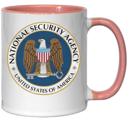 Atspauda NSA National Security Agency United States Of America Adler Keramik Tee Kaffee Tasse Pink