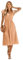 HEYPORK Damen Frühling Sommer Bequem Kleider Frauen V-Ausschnitt Solide Farbe Lotus Blatt Ärmel Lässig Langes Kleid(A Karamell, M)