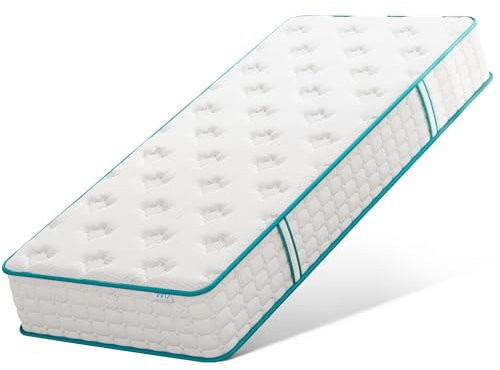 Moziel Matratze 90x200cm 24cm hoch Mittelfest Orthopädische 7 Zonen H3 Taschenfederkernmatratze Druckentlastung Tonnentaschenfederkernmatratze Oeko-TEX Zertifiziert