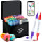 120 Colours Numbered Acrylic Paint Pens with Free App, Dual Tip Acrylic Paint Markers with Brush Tip and Fine Tip for Adults, Kids, Eggs, Wood, Rock, Canvas, Plastic, Stone, Glass, Ceramic