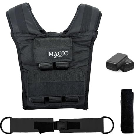 Giubbotto Zavorrato. Gilet Pesi da Allenamento. Gilet con Peso Regolabile 10 kg con Pesi Inclusi. Regolabile e Compatto per Uomo o Donna. Allenamento della Forza, Palestra in Casa, Crossfit, Corsa.