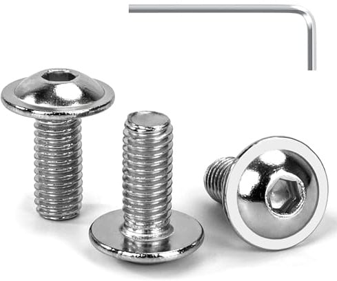 Tunejoy Linsenkopfschrauben mit Flansch M5 x 12 mm Linsenkopfschraube Innensechskant Edelstahl A2 V2A Flanschschrauben Vollgewinde mit Inbusschlüssel 30 Stück