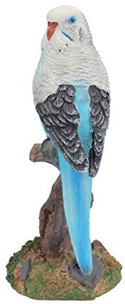 Vaguelly 1Pc Vivid Blue Resin Parrot Decor Static Animal Model Simulation Bird Figurine for Home Decoration Realistic Craft for Garden Indoor Display Parrot Decoration