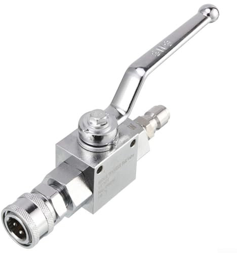 Entgoinggo Hochdruck-Kugelhahn, Schnelltrennung, Edelstahl-Absperrventil, für Hochdruckreiniger-Schlauch, 4500 PSI, max. 70 °C, kompatibel (1/4)