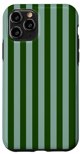 Green and Sage Green Stripes Geometric Vertical Lines Design Case for iPhone 11 Pro