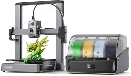 Creality Hi Combo 3D Printer, Multi Color 3D Printer with CFS, 500mm/s High Speed Auto-Leveling Automatic Filament Reading Clog-Free Extruder 95% Pre-Assemble All-Metal Body 10.24×10.24×11.81inch