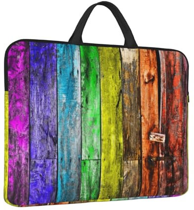 Paint Wooden Boards Print Protective 14 Inch Laptop Case,Laptop Sleeve With Handle Compatible,Carrying Computer Bag