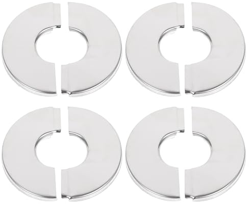 GALPADA 4pezzi Copri Tubi Decorativo in Acciaio Inox Piastra Rotonda Antiruggine Per Parete Copertura Per Valvole Acqua e Termosifoni Installazione Scatto Facile Smontaggio