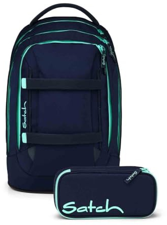 Satch Pack Schulrucksack Set 2tlg. inkl. Schlamperbox (Ocean Mint)