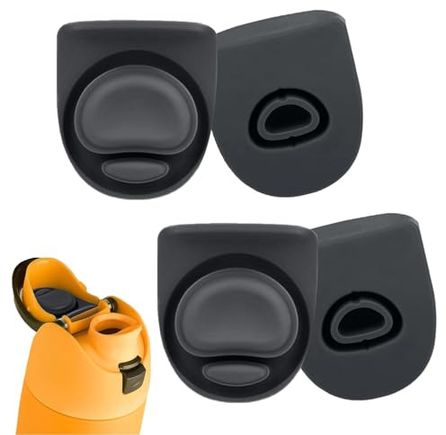 Horyue 4-Pack Grey Silicone Seal Stopper, Designed for Owala Replacement | Rubber Lid Gaskets, Leak-Proof Water Bottle Parts for Owala Accessories