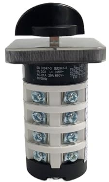 Interruptor de leva YMZ12-20/4, eléctrico, 0-8 posiciones, contacto plateado, con enclavamiento, 20 A, 690 V, 4 polos, interruptor de conmutación rotativo.