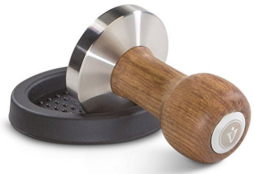VIENESSO® Tamper Set (58 mm) – Edler Barista Espresso-Stempel aus Edelstahl und formfeiner Rosenholzgriff inkl. schützender Ablage-Matte, Siebträger Zubehör für zu Hause + gratis E-Book