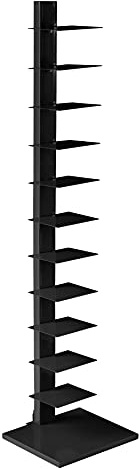 SEI Furniture 12 shelf Metal Spine Book Tower, Black