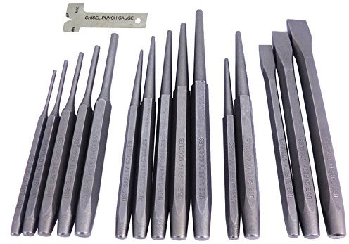 16 Piece CRV Punch & Chisel Set - Cold Chisels - Taper Pin & Centre Punches