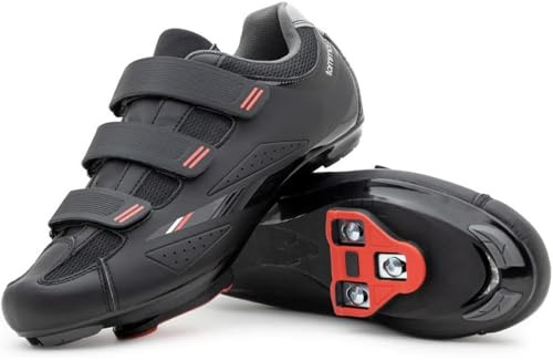 Tommaso Strada Peloton-Fahrradschuhe für Herren, bereit zum Fahren mit Peloton-Delta-Stollen für Indoor-Fahrräder und Fahrräder, entdecken Sie Vareity Fahrradschuhe und Fahrradzubehör., Schwarz