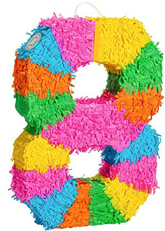 Fax Potato Number 8 Cardboard Pinata - Fill Your Own Kids Large Party Accessory Decoration - W35cm x D7.5cm x H50cm