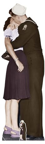 Star Cutouts SC1543 Victory VE Day Kissing Couple Colour Lifesize Cardboard Cutout - Ideal for Displays, Events & VE Day Celebrations Height 184cm Width 58cm