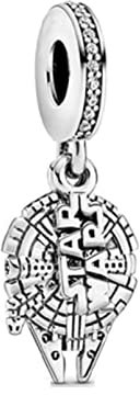 Charm Anhänger,Echte 925 Sterling Silber Charme Star Wars Millennium Falcon Paris Exklusive Anhänger Perlen Fit Armbänder Frauen Schmuck