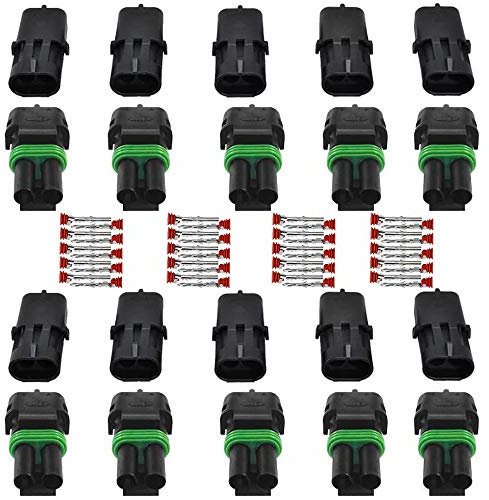 GTIWUNG Imperméable à l'eau Connecteur, Connecteur étanche électrique Prise Mâle et Femelle 2,5 mm Terminaux, Waterproof Fil électrique Connecteur pour Moto Auto Truck (2 Pin 10 Pack)