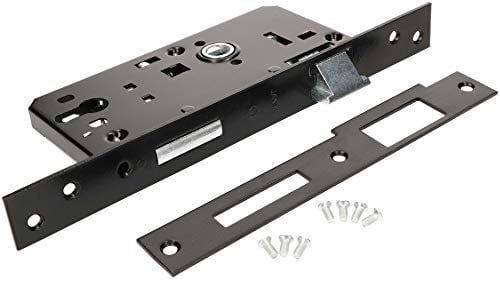 KOTARBAU® Serratura a innesto 90 x 63 mm per cilindro profilato destro, serratura di ingresso per cancelli e porte