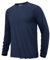 KEFITEVD Long Sleeve Swimming T Shirts for Men Lightweight Quick Dry Hiking Tops for Running Navy Blue, L
