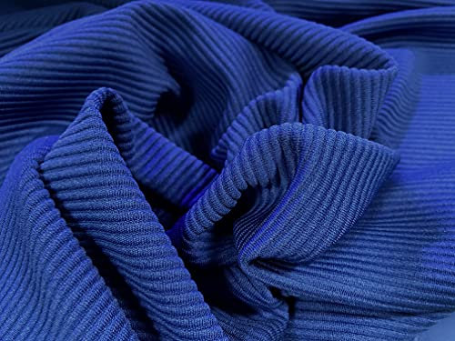 Ottoman Rib Spandex (Elasthan) Jersey-Stoff, Meterware, Kobaltblau