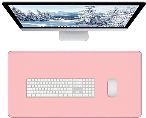 Dapesuom Large Gaming Mouse Pad, Extended Mousepad with Stitched Edges, Water Resist Keyboard Pad with Non-Slip Base, Big XXL Mousepad Desk Mat for gamer, Laptop, Computer, Office, 31.5x15.7in, Pink