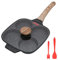 Bobikuke Egg Pan, Egg Frying Pan with Lid Nonstick 4 Cups Pancake Pan Fried Egg Pan for Breakfast - Black