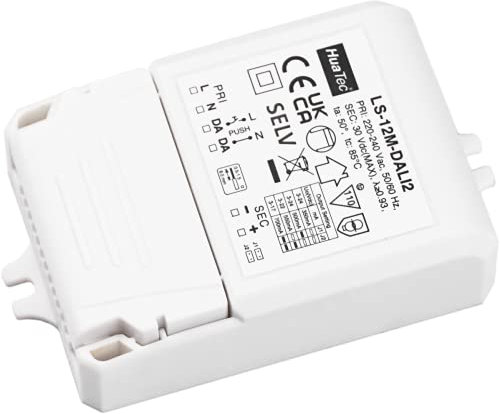 LED Trafo 12W Dimmbar DALI2 Push Taster (Pri) Ausgang 350mA - 700mA Flickerfree LED Netzteil Treiber Driver Transformator