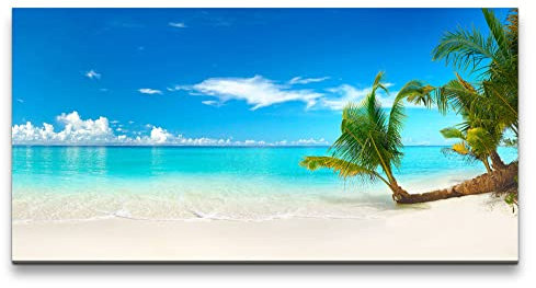 Paul Sinus Leinwandbild 120x60cm Sonne Traumstrand Palmen Paradies Südsee Traumhaft