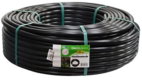 Jardibric - Tuyau Goutte à Goutte Non Incorporé Non Percé - Couronne PE Noir Ø13x16 mm - 100m - Arrosage Précis et Économique