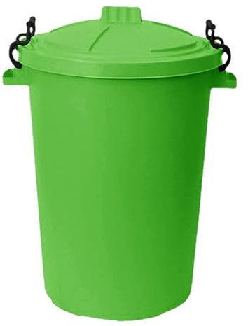 JMS we create smil - Plastic Dustbin Recycle Trash Can/Rubbish Waste Bin/Kitchen Bin With Lid For Home Office Garden (50L Dustbin, Lime Green)