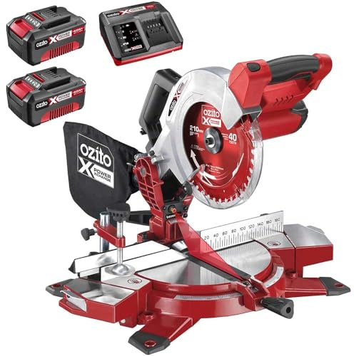 Ozito PXCMSS 18v Cordless Compound Mitre Saw 210mm 2 x 4ah Li-ion