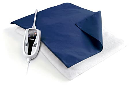 Ufesa Flexy Heat N Elektrisches Wärmekissen, 38 x 27 cm, 100 W, 4 Temperaturstufen, Timer, automatische Abschaltung, blaue Textilhülle