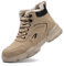 Scarpe Antinfortunistiche Invernali Uomo Donna Scarpe da Lavoro Stivali di Sicurezza Antiscivolo Impermeabili Caldi con Puntale in Acciaio Marrone Cachi 44
