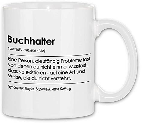 wowshirt Tasse Geschenk für Buchhalter Definition Geburtstag Weihnachten, Farbe:White - White